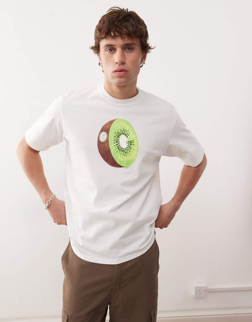 Gramicci - T-Shirt in Weiß mit Kiwi-Grafikprint Gramicci - T-Shirt in Weiß mit Kiwi-Grafikprint von Gramicci