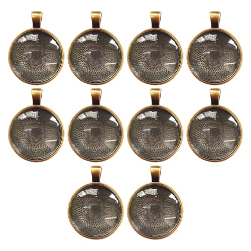 10 runde Anhänger-Lünetten, 25 mm, Anhängersockel, Tablett, Anhänger, Lünette, Becher, geeignet zum Basteln und Schmuckdesign von Gramigg