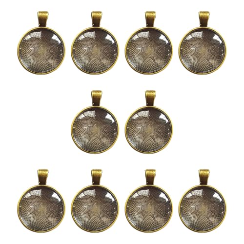 10 runde Anhänger-Lünetten, 25 mm, Anhängersockel, Tablett, Anhänger, Lünette, Becher, geeignet zum Basteln und Schmuckdesign von Gramigg