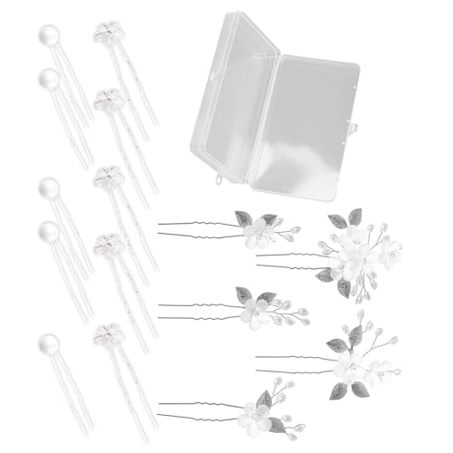 15-teiliges Hochzeits-Haarschmuck-Set, U-Form, Haarspangen mit Strasssteinen und Blumendekor für formelle Anlässe von Gramigg