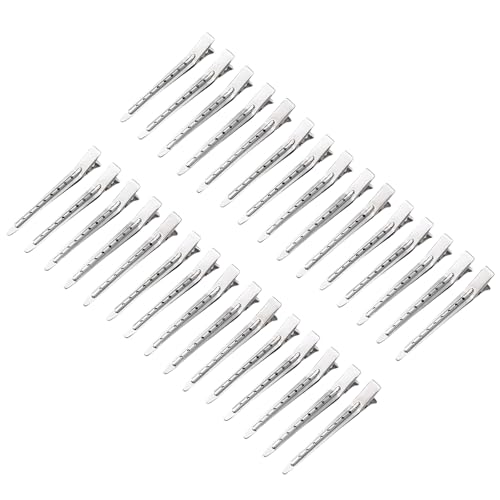 30 Stück silberfarbene Haarspangen für Damen und Mädchen in Entenschnabel-Form von Gramigg