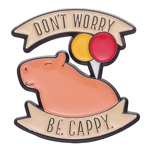Anstecknadel Rucksack Cool Revers Hut Pin Jacken Lustige Kleine Capybara Brosche Buchstaben Serie Modeschmuck von Gramigg