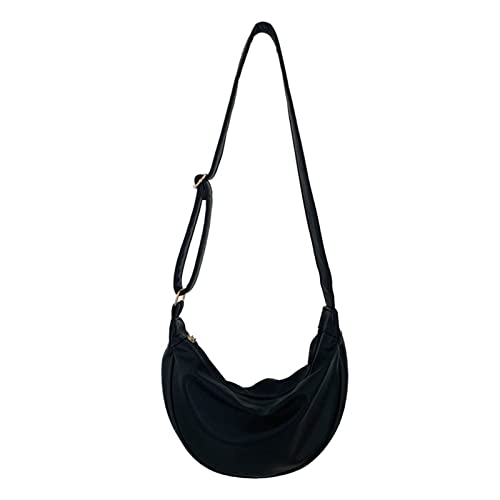 Damen Casual Satchels PU Dumpling Taschen All-matching Crossbody Taschen Einfache Umhängetasche Stilvolle Solide Unterarmtasche Damen Textur Dumpling Taschen Mode Schultertaschen Einfache Crossbody von Gramigg