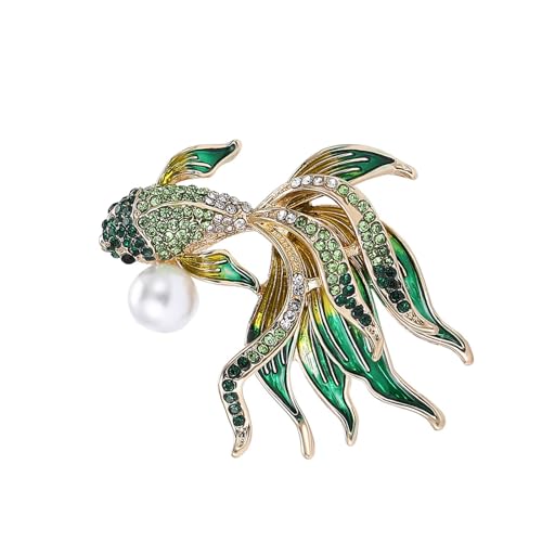 Einzigartige Strasssteine ​​Goldfischbrosch Stift Delikat von Gramigg