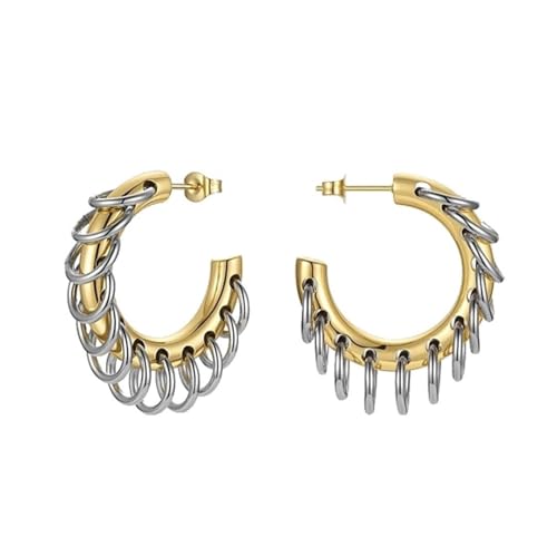 Elegante Fransen-Creolen, auffälliger Ohrring, Ornament, vielseitiges Mode-Accessoire für Partys und Freizeitkleidung, bunte baumelnde Ohrringe von Gramigg