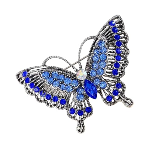 Elegante Kristall-Brosche mit Schmetterlings-Design, Vintage-Legierung, Ornament für Damen, Kleider, Hüte, Taschen, Hochzeits-Party-Zubehör, elegantes Schmetterlingskleidzubehör von Gramigg