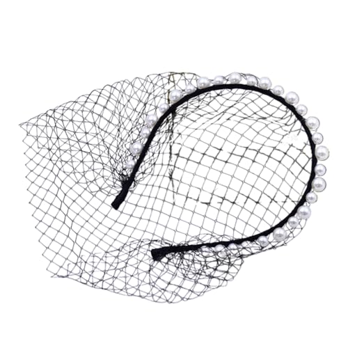 Eleganter Haarreif mit Perlendekor, mit Gesichtsschleier, Brautparty, Kopfschmuck für Hochzeitszeremonie und besondere Anlässe Eleganter Haarreif mit Perlendekor, mit Gesichtsschleier, Brautparty, Kopfschmuck für Hochzeitszeremonie und besondere Anlässe von Gramigg