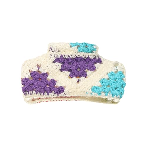 Ethnische Blumenhaarklaue Clip Handgemachtes Häkelklemme Nicht Klemme Sicherere Grip Accessoires Für Frauen Strand Urlaub Böhmische Haarklaue Für Frauen von Gramigg