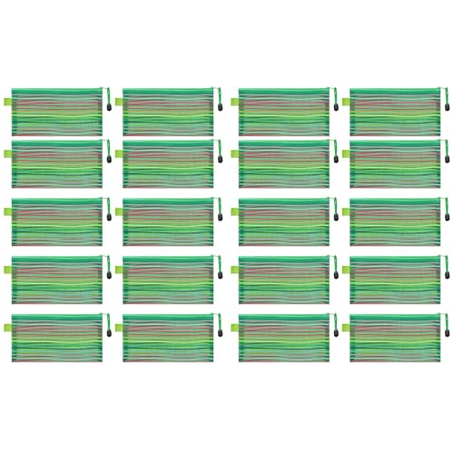 Gramigg 20 PCs Reißverschlüsse Beutel Meshes Bag Mit Reißverschlüssen Klare Reisebeutelbeutel Kleine Aktenbeutel Bürovorräte von Gramigg