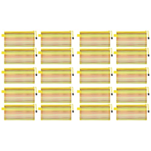 Gramigg 20 PCs Reißverschlüsse Beutel Meshes Bag Mit Reißverschlüssen Klare Reisebeutelbeutel Kleine Aktenbeutel Bürovorräte von Gramigg