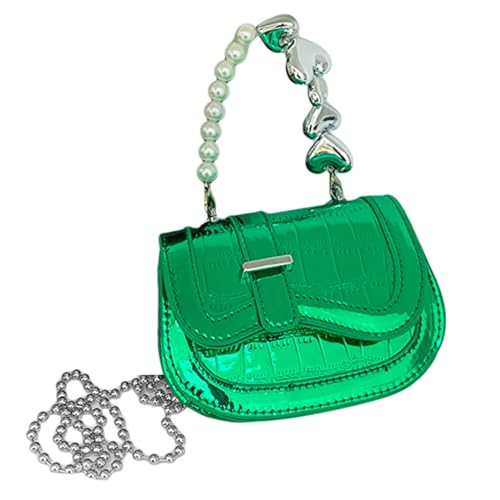 Gramigg 2023 Umhängetasche, kleine quadratische Tasche, Perlengriff, Kette, Tasche, Lippenstifte, Schultertasche, Handy für Damen und Mädchen, Münzgeldbörse, grün, One Size Gramigg 2023 Umhängetasche, kleine quadratische Tasche, Perlengriff, Kette, Tasche, Lippenstifte, Schultertasche, Handy für Damen und Mädchen, Münzgeldbörse, grün, One Size von Gramigg