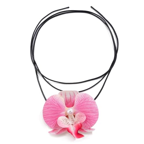 Gramigg Anspruchsvolle Blumen-Halskette, Verzierungen, verstellbares Blumen-Halsband, Schmuck, auffälliges Blumenhalsband, Datums- und Nacht-Halskette von Gramigg
