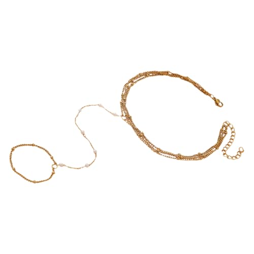 Gramigg Einfache Handkette mit Perlen, Metallkette, Schmuck, geeignet für Frauen und Mädchen, als Geschenk für Schichtringe, Einheitsgröße, Wie beschrieben, Wie beschrieben von Gramigg