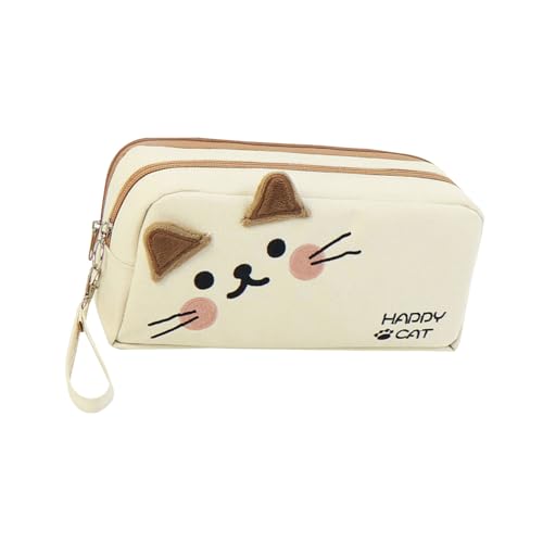 Gramigg Federmäppchen mit großem Fassungsvermögen, tragbare Stift-Organizer, Aufbewahrungstasche, Reise-Kosmetik-Aufbewahrungstasche, 22 x 10 cm, Make-up und Kosmetik, weiß Gramigg Federmäppchen mit großem Fassungsvermögen, tragbare Stift-Organizer, Aufbewahrungstasche, Reise-Kosmetik-Aufbewahrungstasche, 22 x 10 cm, Make-up und Kosmetik, weiß von Gramigg