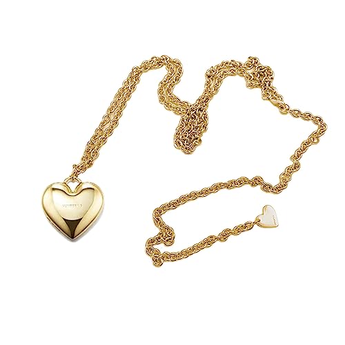 Gramigg Halskette mit Herzanhänger, langer Schultergurt, Perlen, Schlüsselbein-Halsketten, Legierung, Schmuck, Halsschmuck für Mädchen, Herz-Anhänger, Gold, Metall Gramigg Halskette mit Herzanhänger, langer Schultergurt, Perlen, Schlüsselbein-Halsketten, Legierung, Schmuck, Halsschmuck für Mädchen, Herz-Anhänger, Gold, Metall von Gramigg