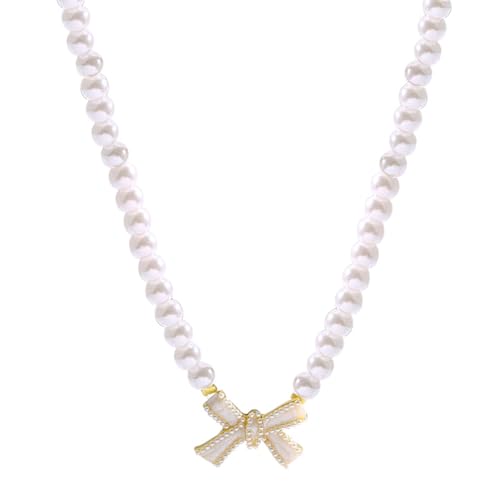 Gramigg Halskette mit Kunstperlen, Modeschmuck für Hip Hop und elegantes Aussehen, Perlen-Halskette, geeignet für jeden Anlass von Gramigg