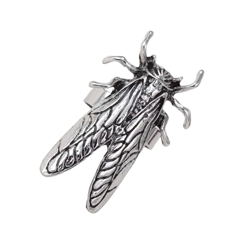 Gramigg Handgefertigte Zikadenringe aus Legierung, mehrere Insektenstile erhältlich, bequemer Tragekomfort, Schmuckzubehör für den täglichen Gebrauch, verstellbare Ringgröße, Silver, Wie beschrieben von Gramigg