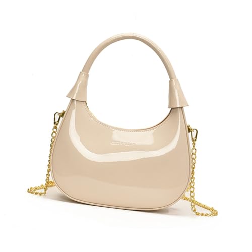 Gramigg Herbst Winter Achsel Tasche für Frauen Handtasche Trendy Umhängetasche Mode Achsel Einkaufskette Crossbody Frauen Trendy Achsel Handtasche Herbst Winter Schulter für Party, beige, One Size von Gramigg