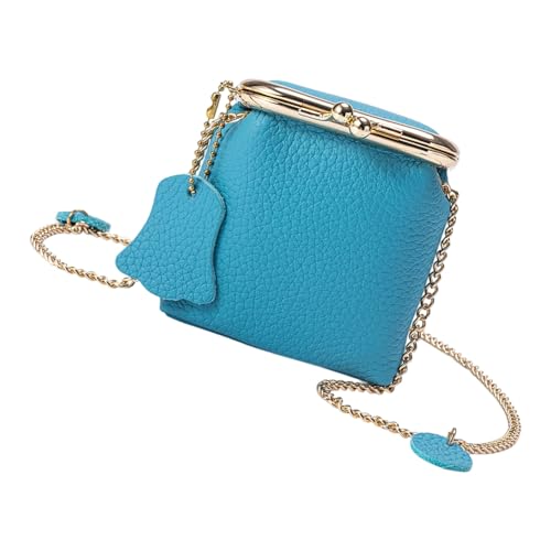 Gramigg Klassische blaue Crossbody-Clutch, verstellbarer Riemen, multifunktionaler Organizer, wasserdicht, kompaktes Design, Kartenhalter mit mehreren Fächern und abnehmbarer Kette, blau, One Size von Gramigg