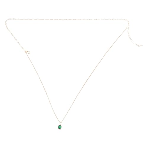 Gramigg Moderne doppellagige Halskette mit rechteckigem Anhänger und Dezemberstein-Akzent für Modebegeisterte, modische Schichtketten, standard, Legierter Stahl, Kristall von Gramigg