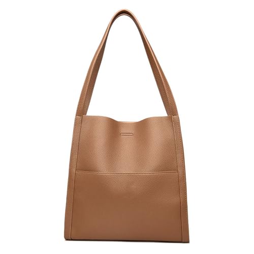 Gramigg Modische Schultertasche aus PU-Leder für Damen und Mädchen, vielseitig, zum Einkaufen, große Kapazität, einfarbig, elegante Schultertasche für Damen, khaki, One Size von Gramigg