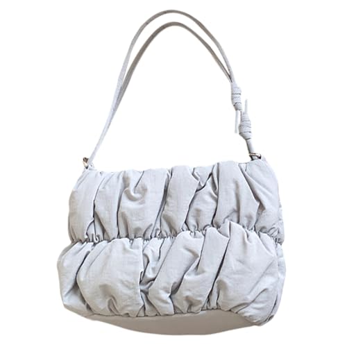 Gramigg Modische gesteppte Puffer-Handtasche, geräumige Nylon-Einkaufstasche, Schultertasche, Crossbody-Tasche für Damen und Herren, Nylon-Crossbody-Tasche, grau, One Size Gramigg Modische gesteppte Puffer-Handtasche, geräumige Nylon-Einkaufstasche, Schultertasche, Crossbody-Tasche für Damen und Herren, Nylon-Crossbody-Tasche, grau, One Size von Gramigg
