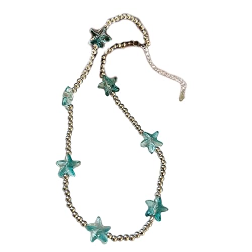 Gramigg Perlen-Halskette, Seestern-Ringe, ästhetischer Schmuck, Seestern-Perlenschmuck, geeignet für lässige oder formelle Halsketten von Gramigg