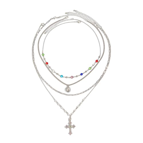 Gramigg Vielseitige Retro-Halskette mit mehrschichtigen Perlen, verstellbarer Verschluss, ideal für lässige Büro- oder Party-Outfits, Retro-inspirierte, verstellbare Perlen-Choker von Gramigg