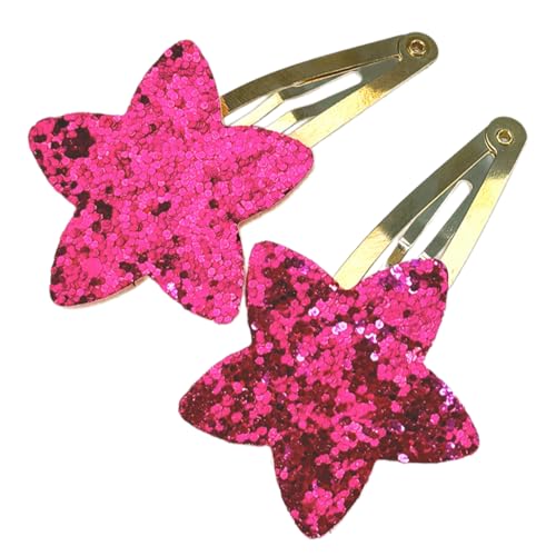 Haarspange mit fünfzackigen Sternen, für alle Altersgruppen, rutschfeste Seitenklammer, Haarnadel, glitzernde Haarspange, für Kinder und Frauen, 2 Stück von Gramigg