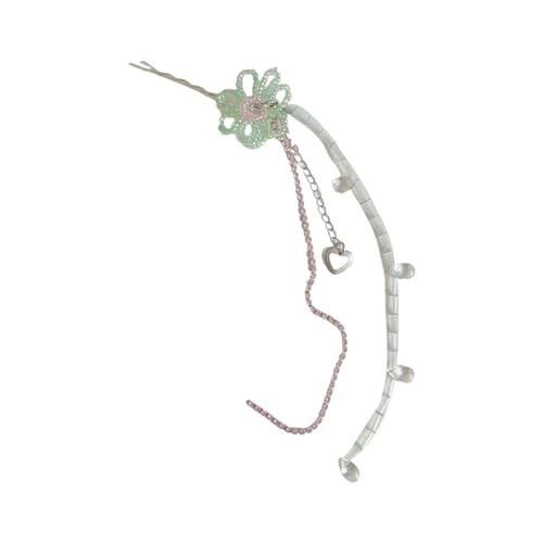 Haarspange mit glitzernden Strasssteinen, baumelnde Perlen, Edelstahl, Haarschmuck, Kristallquasten, Haarnadel von Gramigg