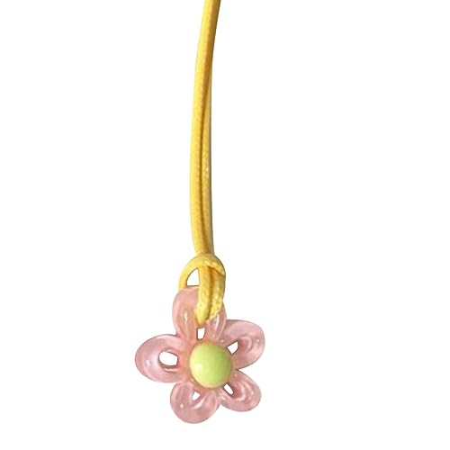 Halskette mit buntem Blumen-Anhänger für Damen, Freundin, Dopamin, Pflaumenblüte, Choker, Jahrestag, Schmuck, Ornament, bunte Blumen-Halskette, Statement-Dopamin-Schmuck von Gramigg