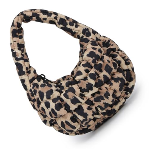 Leoparden Print Umhängetasche Für Frau Trendy Handtasche Puffertasche Mode Unterarmtasche Einfache Achselhöhlenbeutel Dumplings Bag Leopardendruck Umhängetasche Für Frauen Trend Pufferbeutel Stamme von Gramigg