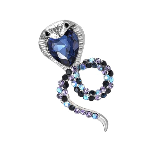 Modische Schlangen-Brosche für Kleider, Accessoire, Brosche mit Strasssteinen, Legierung, Textur, perfekt für Partys und formelle Partykleider, Einheitsgröße, Wie beschrieben von Gramigg