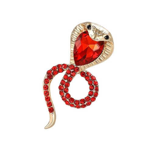 Modische Schlangen-Brosche für Kleider, Accessoire, Brosche mit Strasssteinen, Legierung, Textur, perfekt für Partys und formelle Partykleider, Einheitsgröße, Wie beschrieben von Gramigg