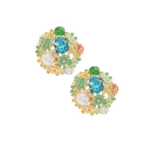 Raffinierte Strasssteine ​​Blumenohrringe Accessoire Bieten Eine Mischung Aus Modernen Stilen Und Klassisch von Gramigg