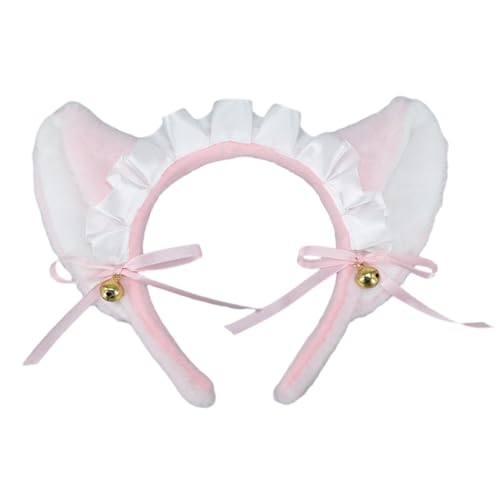 Stirnbänder mit Glöckchen für Damen, Schleifenband, Stirnband, Ohrschleife, Kopfbedeckung, Dienstmädchen, französische Party, Requisiten, Spitzen-Haarschleife von Gramigg