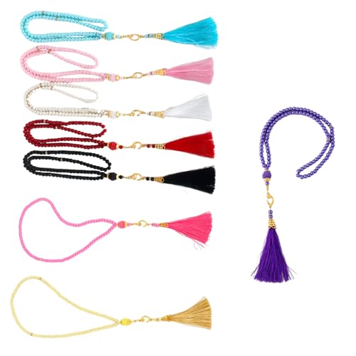 Stylish Islamics Gebetsperlen Armband Set Von 8 PCs Buntes Robustes Glas Tasbih Set Accessoire Für Muslime Hingabe von Gramigg