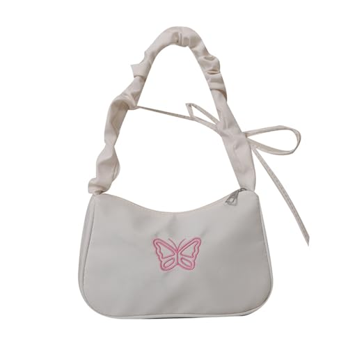 Trendige Damen Umhängetasche Mode Nylon Achseltaschen Plissee Handtasche mit Einzigartig Bestickt Schmetterling Muster Mode Frauen Schultertaschen Trendige Damen Umhängetasche Mode Nylon Achseltaschen Plissee Handtasche mit Einzigartig Bestickt Schmetterling Muster Mode Frauen Schultertaschen von Gramigg
