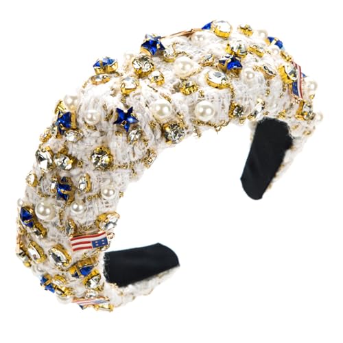 Weihnachts-Stirnband, zarte Knoten, breite Krempe, Haarband mit Strass, für Damen, Teenager, Waschen, Gesicht, Make-up, Haar-Accessoire von Gramigg