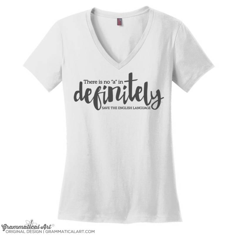 Auf Jeden Fall Richtige Rechtschreibung V-Ausschnitt T-Shirt Gymnastik Shirt Damen Englisch Lehrer Geschenk Für Frauen Gute Grammatik Tshirt von GrammaticalArt