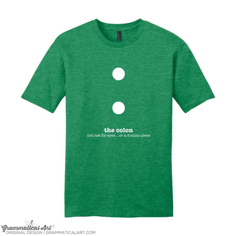Colon Grammar Shirt Interpunktion Englisch Lehrer Herren Gymnastik Geschenke Für Geek Cool Funny T Nerdy Typography Tshirt von GrammaticalArt
