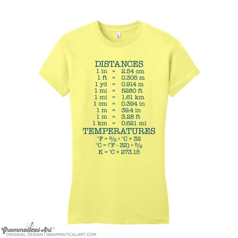 Distanz Und Temperatur Shirt Herren Damen T-Shirt Geschenk Für Lehrerinnen Frauen Wissenschaft Fahrenheit Celsius Metric Conversion von GrammaticalArt