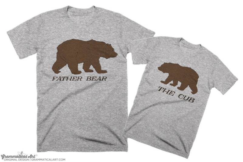 Geschenke Für Papa T-Shirt Tshirt Vater Sohn Passende Shirts Vatertag Tochter Vatertagsshirt Bär Shirt von GrammaticalArt