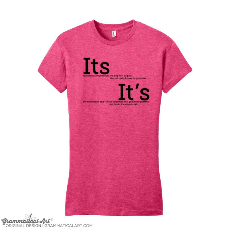 Grammar Shirt Its & It Es Women Geek Funny Geekery English Joke Geeky Dorky Geschenke Für Lehrer Typography Tshirt von GrammaticalArt