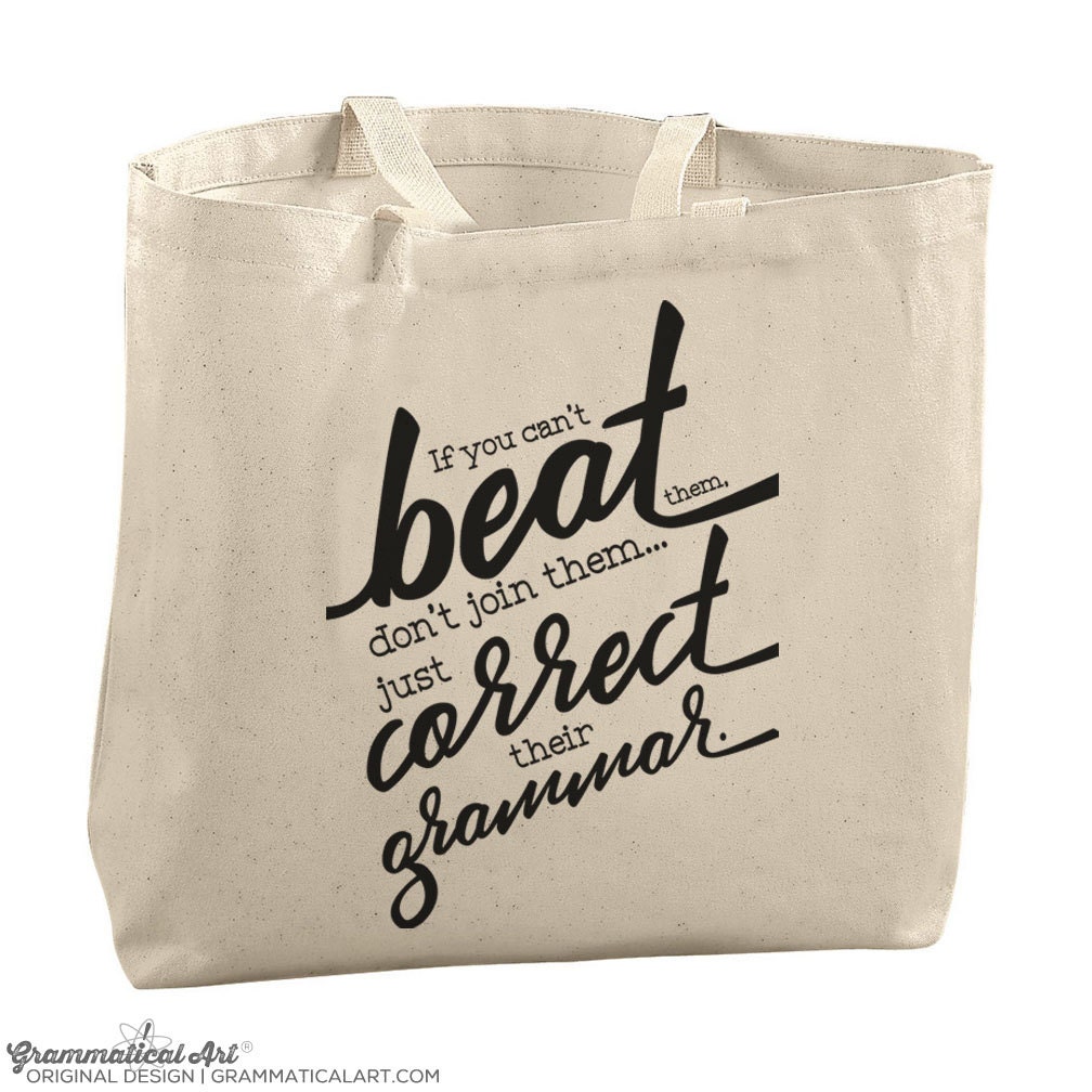Grammar Tote Large Totes Beach Bags Canvas Bag Wiederverwendbare Einkaufstasche Lehrertasche Geschenke Für Lehrer Korrigieren Ihre Grammatik von GrammaticalArt