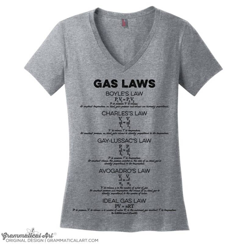 Nerdy Plus Size Science V Neck Damen Shirt Frauen in Wissenschaft Wissenschaftler College Student Geschenk Gas Laws von GrammaticalArt