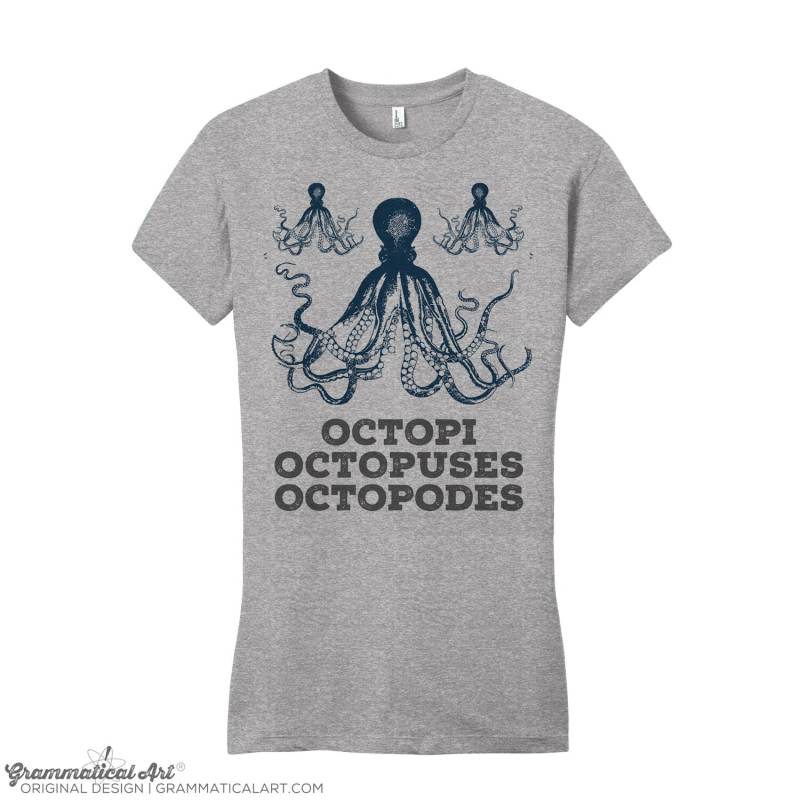 Oktopus Shirt Oktopi Oktopodes Oktopuss Plural Lustiges Damen Sarkastisch Hipster Funny Cool Bunt von GrammaticalArt