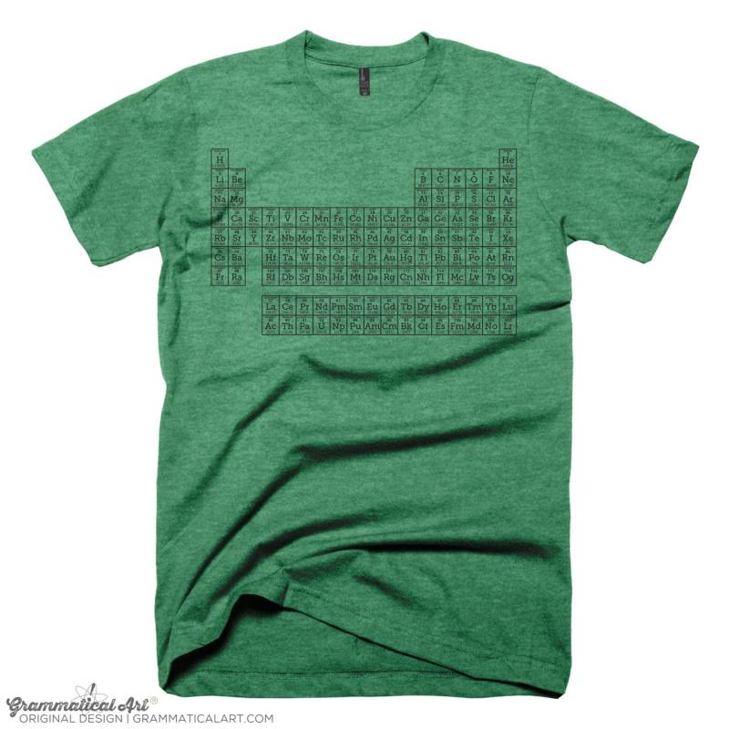 Periodensystem Shirt Wissenschaft Update Periodentisch Elemente T-Shirts Abschluss Geschenk Chemie Grün von GrammaticalArt