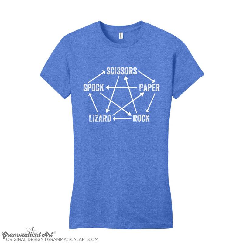 Rules Of Rock Papier Schere Eidechse Spock Shirt T-Shirt Funny Nerdy Geeky Geschenkideen Nerd Tshirt Lustige Frauen von GrammaticalArt