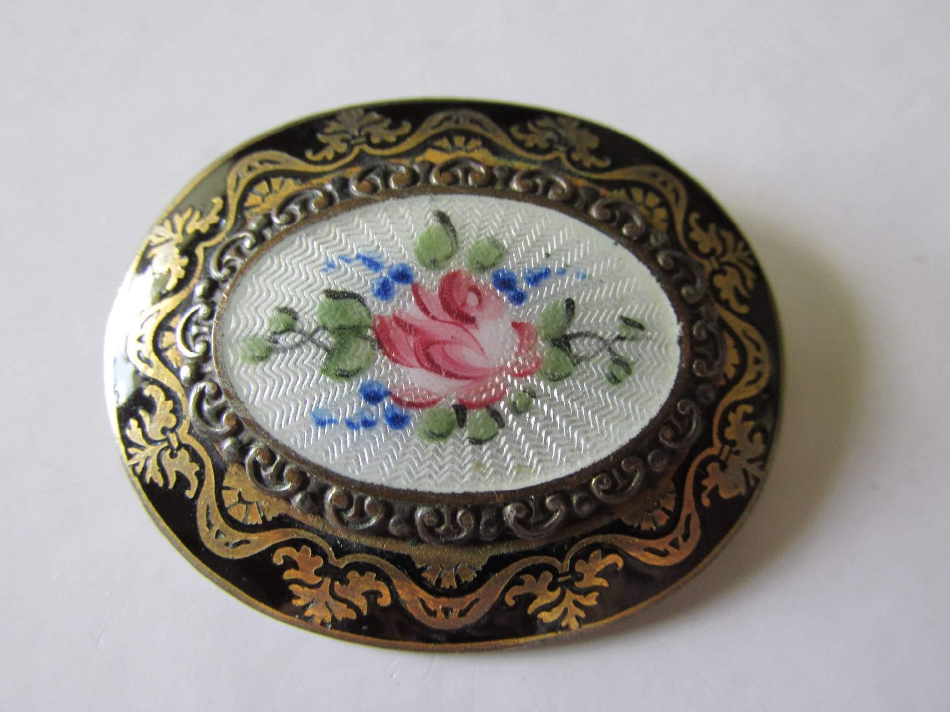 Jugendstil Guillouche Emaille Brosche Mit Blattvergoldung Doppelstern-sternzeichen Wunderbarer Zustand Sammlerstück Garderobe Accessoire von GrammiesCupboard